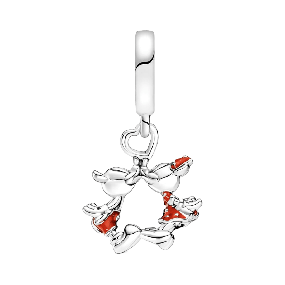 Disney- Mickey Mouse ve Minnie Mouse Öpüşme Sarkan Charm