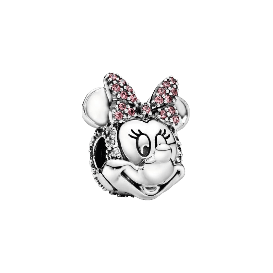 Disney- Minnie Mouse Pembe Pavé Fiyonk Klipsi