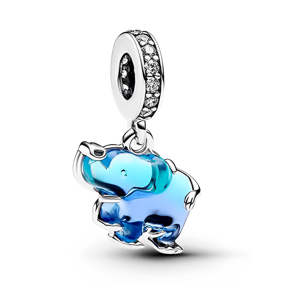 Mavi Murano Cam Fil Sarkan Charm