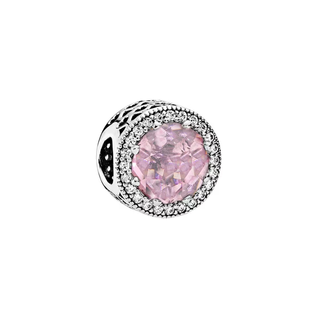 Parıldayan Pembe Daire Charm