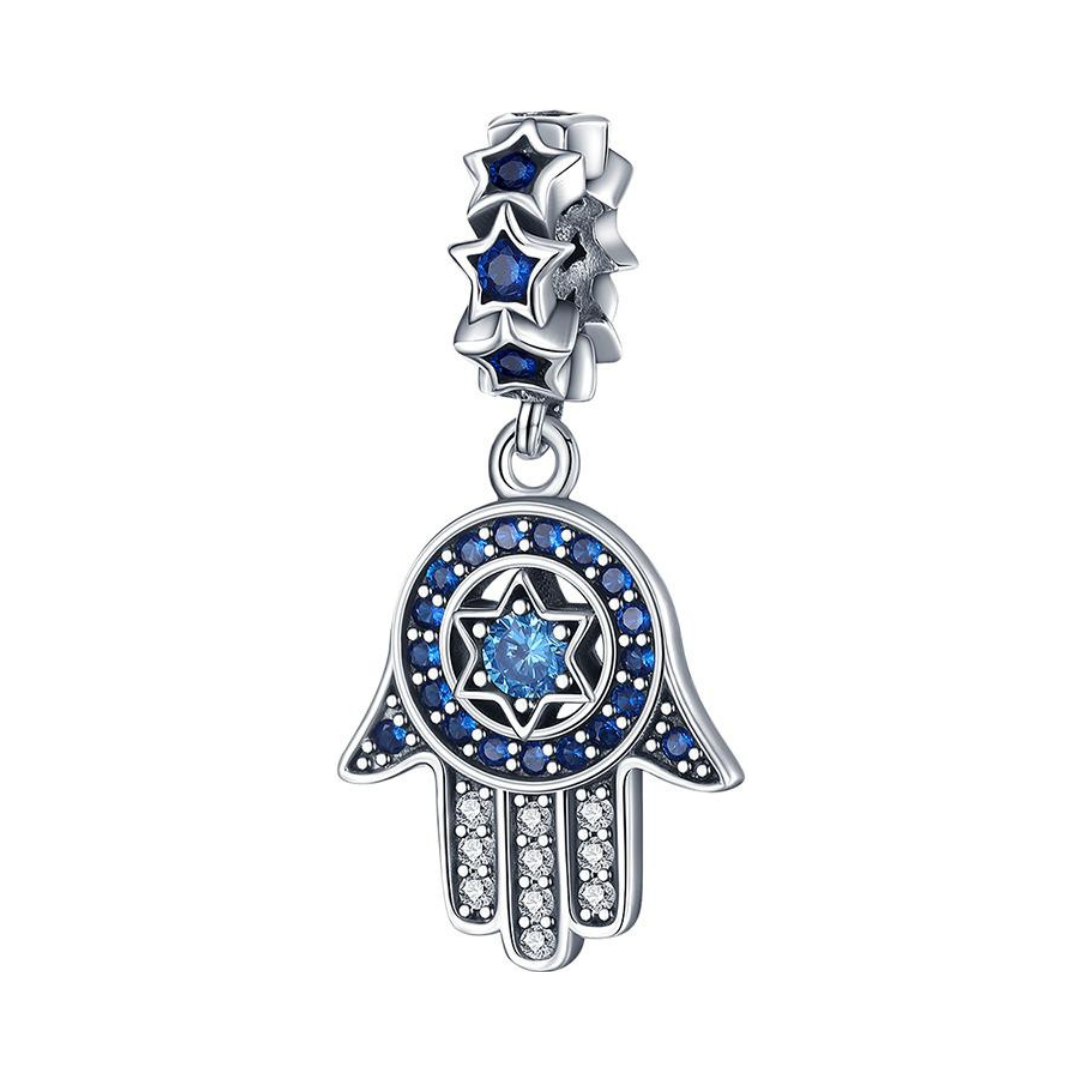 Yıldızlı Hamsa Sarkan Charm