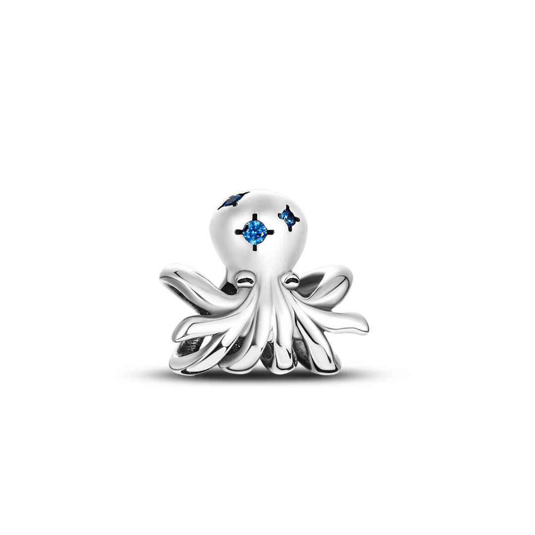 Mavi Zirkonyum Ahtapot Charm