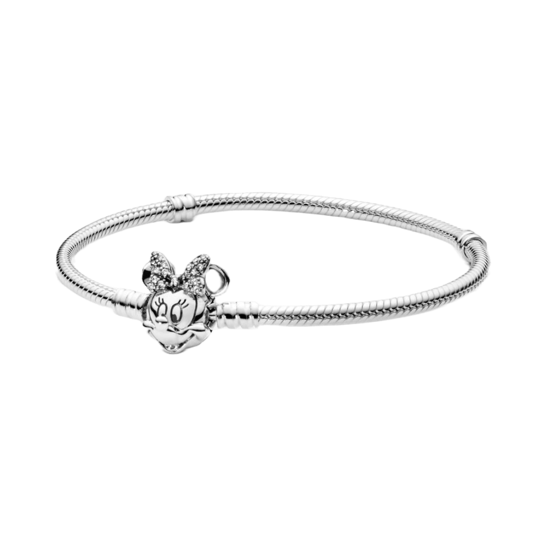 Disney- Pavé Minnie Mouse Tokalı Yılan Zincir Bileklik
