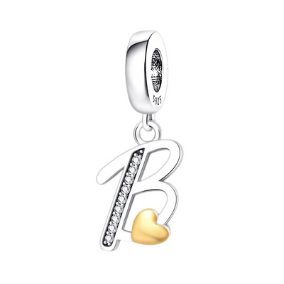 Altın Kalp Alfabe Sarkan Charm