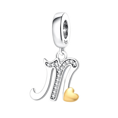 Altın Kalp Alfabe Sarkan Charm