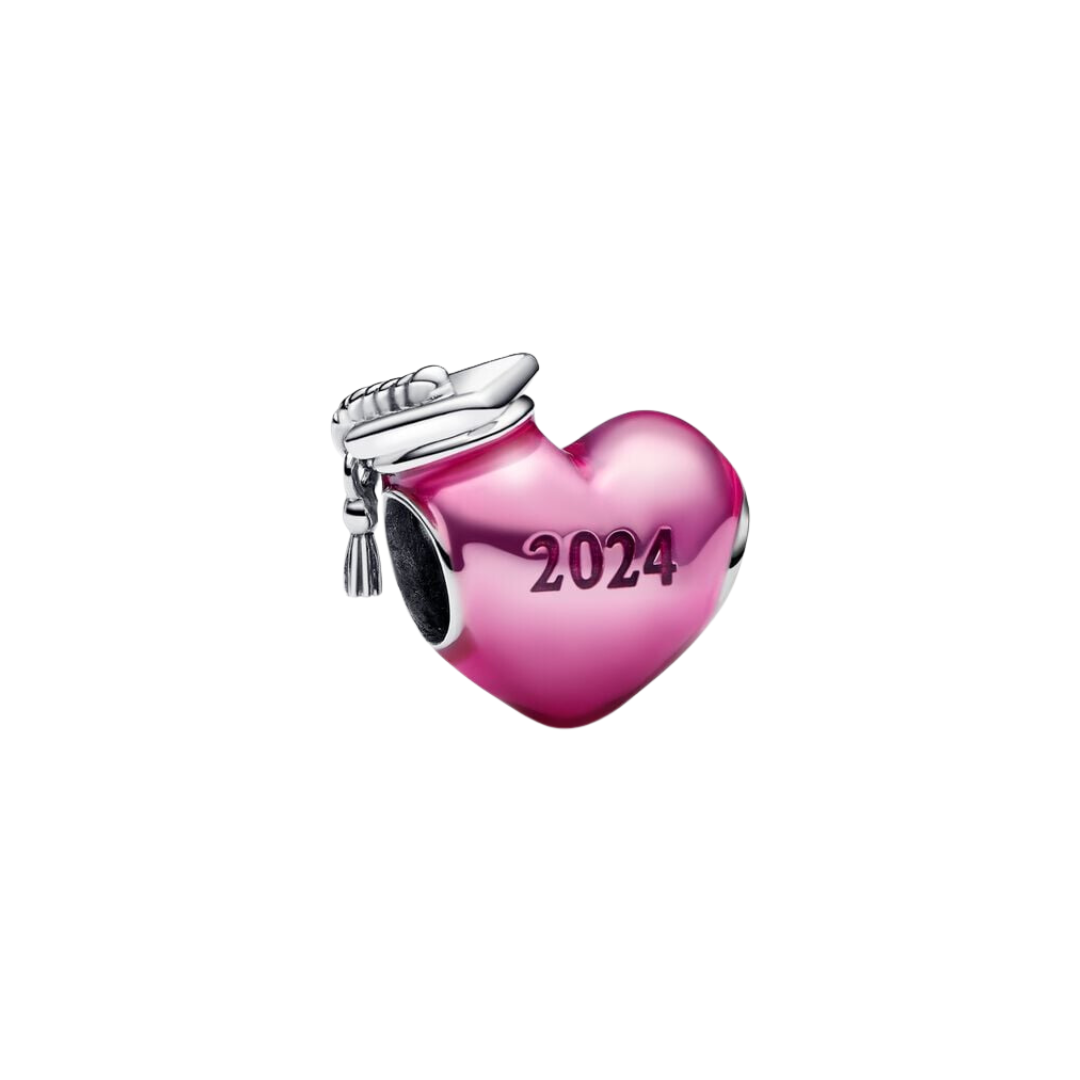 Pembe 2024 Mezuniyet Kalp Charm