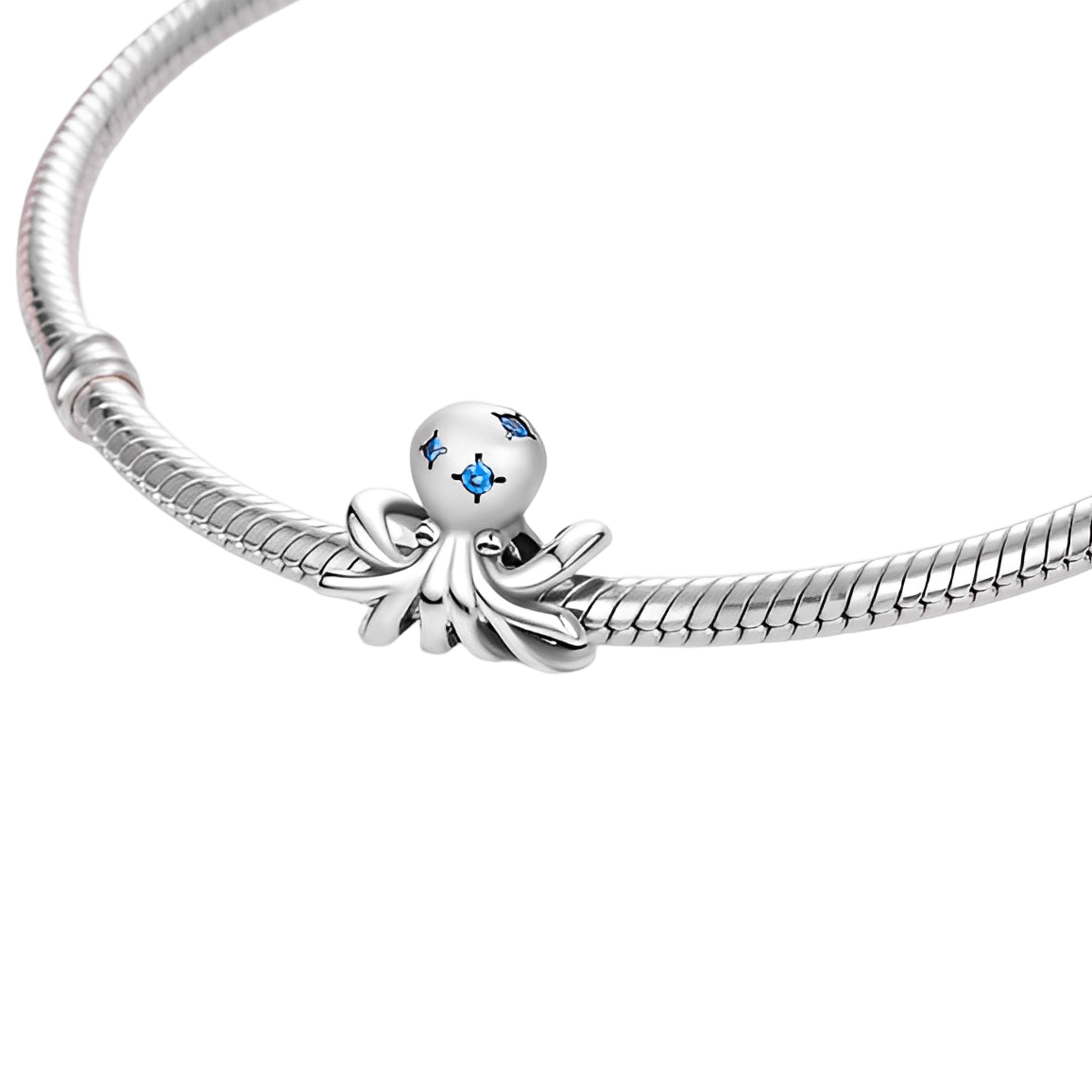 Mavi Zirkonyum Ahtapot Charm