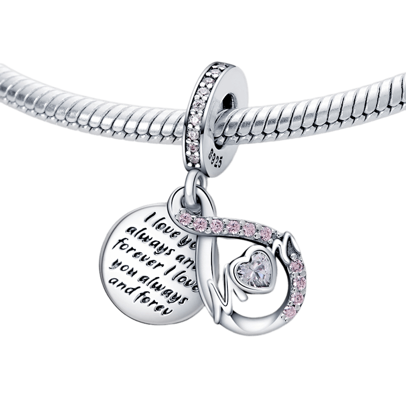 Mum Infinity Pavé Çift Sarkan Charm