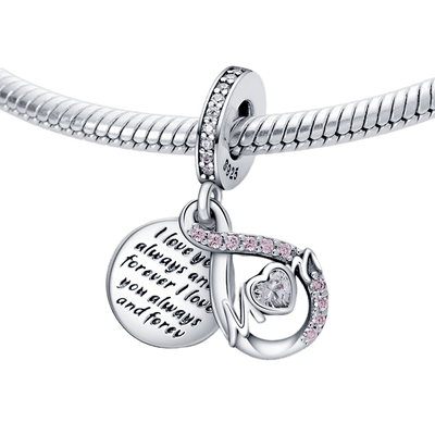Mum Infinity Pavé Çift Sarkan Charm