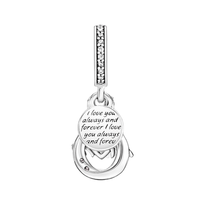 Mum Infinity Pavé Çift Sarkan Charm
